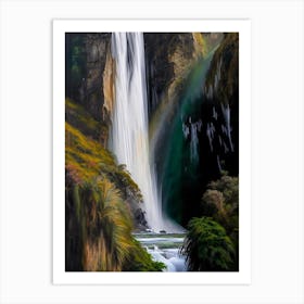 Bridal Veil Falls, New Zealand Nat Viga Style Art Print