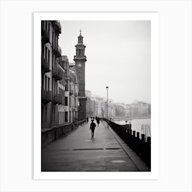 La Coruna, Spain, Black And White Analogue Photography 4 Art Print