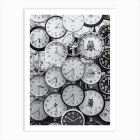 Many Clocks On A Wall Art Print