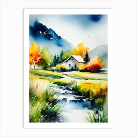 Watercolor Of A House Art Print