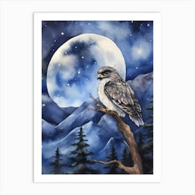 Baby Falcon Sleeping In The Clouds Art Print