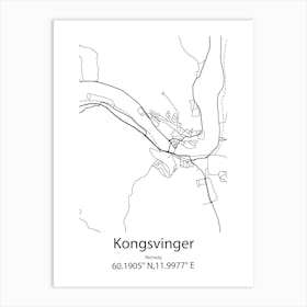 Kongsvinger,Norway Minimalist Map Art Print