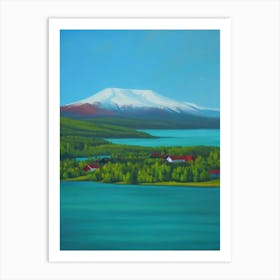 Abisko National Park Sweden Blue Oil Painting 1  Art Print