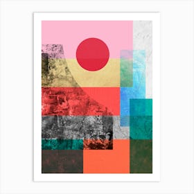 Collage expressive textures 8 Art Print