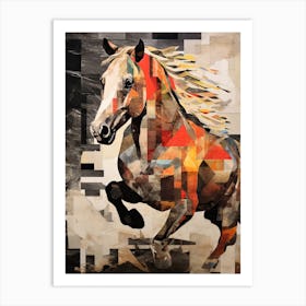 A Horse Painting In The Style Of Collage 2 Art Print