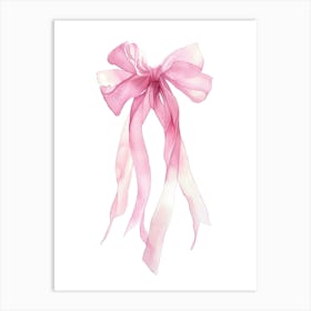 Pink Ribbon Bow Art Print