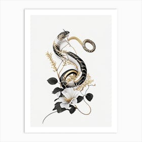 Striped Racer Gold And Black Art Print