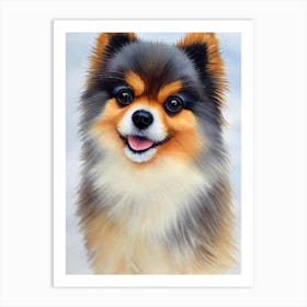 Pomeranian 2 Watercolour Dog Art Print