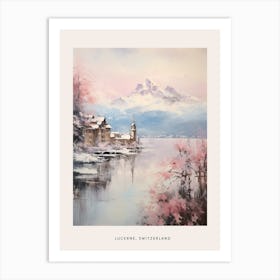 Dreamy Winter Painting Poster Lucerne Switzerland 3 Art Print