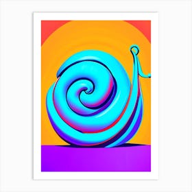 Snail With Blue Background Pop Art Art Print