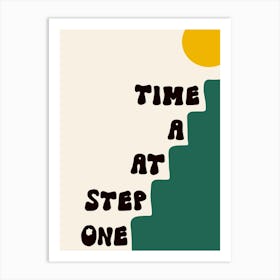 One Step at a Time Green Art Print