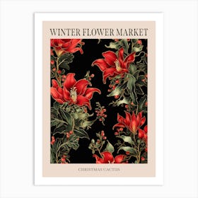 Christmas Cactus 3 Winter Flower Market Poster Art Print
