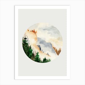 Watercolor Of Mountains 4 Art Print