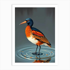 Bird In Water Art Print