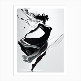 Dancer In Black And White Art Print