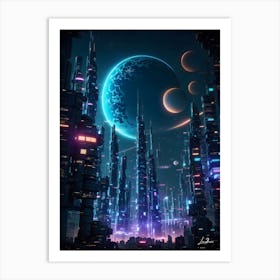 Incredible space city Art Print