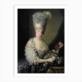 Lady Blowing Bubbles 3 Art Print