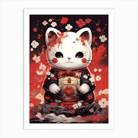 Maneki Neko Lucky Cat Japanese 9 Art Print