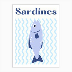 Sardines In the waves Art Print