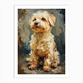 Dandie Dinmont Terrier Acrylic Painting 3 Art Print