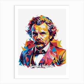 Friedrich Nietzsche 03 Portrait WPAP Pop Art Art Print