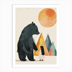 Bear And Girl 5 Art Print