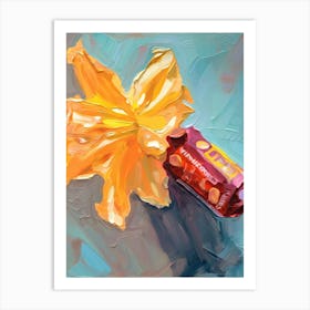 A Daffodil Oil Painting 3 Art Print