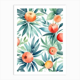 Watercolor Fruit Seamless Pattern Art Print