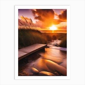 Sunset At The Beach 730 Art Print