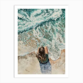 Girl At The Beach 1 Art Print