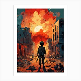 Alone against all Art Print