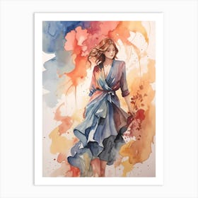 Watercolor Of A Woman 3 Art Print