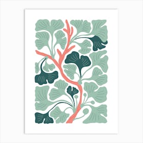 Ginkgo Leaves Botanical Boho Art Print