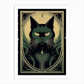 The Death, Black Cat Tarot Card 3 Art Print