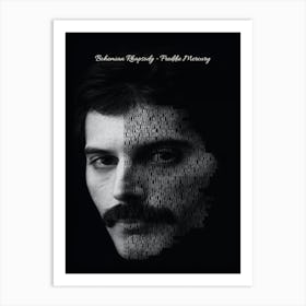 Bohemian Rhapsody Freddie Mercury Text Art Art Print