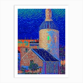 Edinburg, City Us  Pointillism Art Print