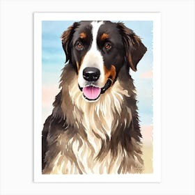 Flat Coated Retriever Watercolour Dog Art Print