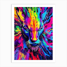 Colorful Lion Painting Art Print