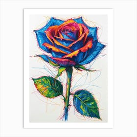 Blue Rose Art Print