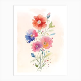 Watercolor Flowers 5 Art Print