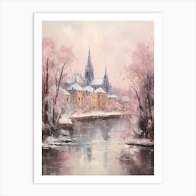 Dreamy Winter Painting Cologne France 1 Art Print