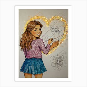 Heart Shaped Drawing 3 Art Print