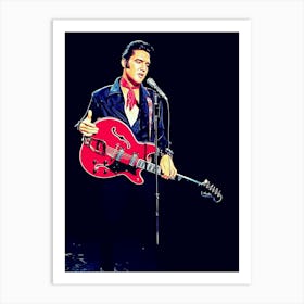 Elvis Presley Cartoon 1 Art Print