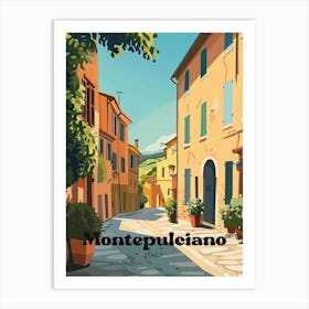 Montepulciano Italy Countryside Travel Illustration Art Print