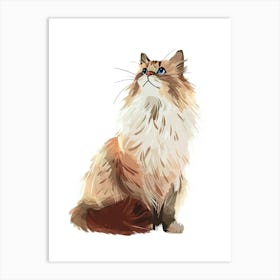 Siberian Cat Clipart Illustration 4 Art Print