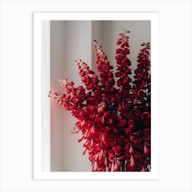 Red Flowers In A Vase Art Print