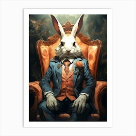 Rabbit In A Suit Art Print