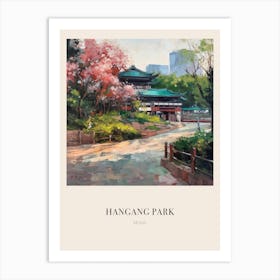 Hangang Park Seoul 2 Vintage Cezanne Inspired Poster Art Print