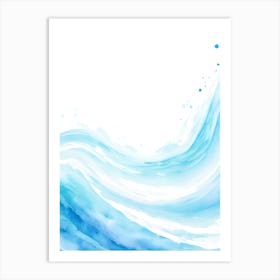 Blue Ocean Wave Watercolor Vertical Composition 22 Art Print