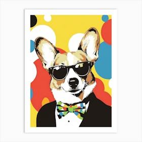 Super Cool Corgi Illustration Pop 14 Art Print